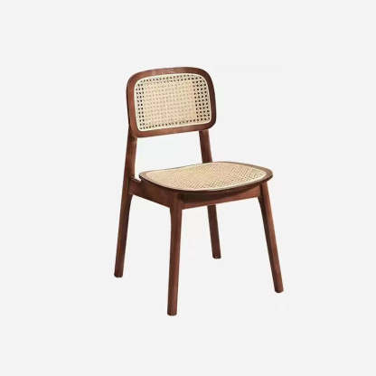 Minimalist Rattan Solid Wood Dining Chair