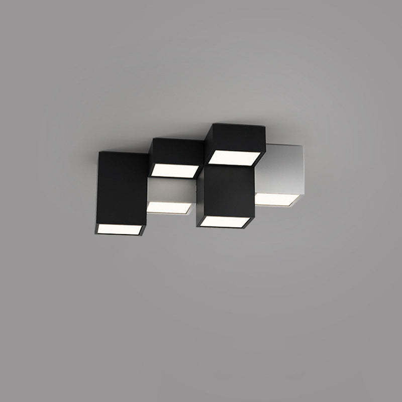 Minimalist Cube Iron Acrylic LED Flush Mount Light