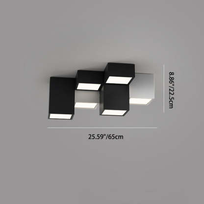 Minimalist Cube Iron Acrylic LED Flush Mount Light