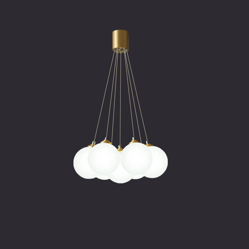 Nordic Luxe Glass Balloon Brass Chandelier