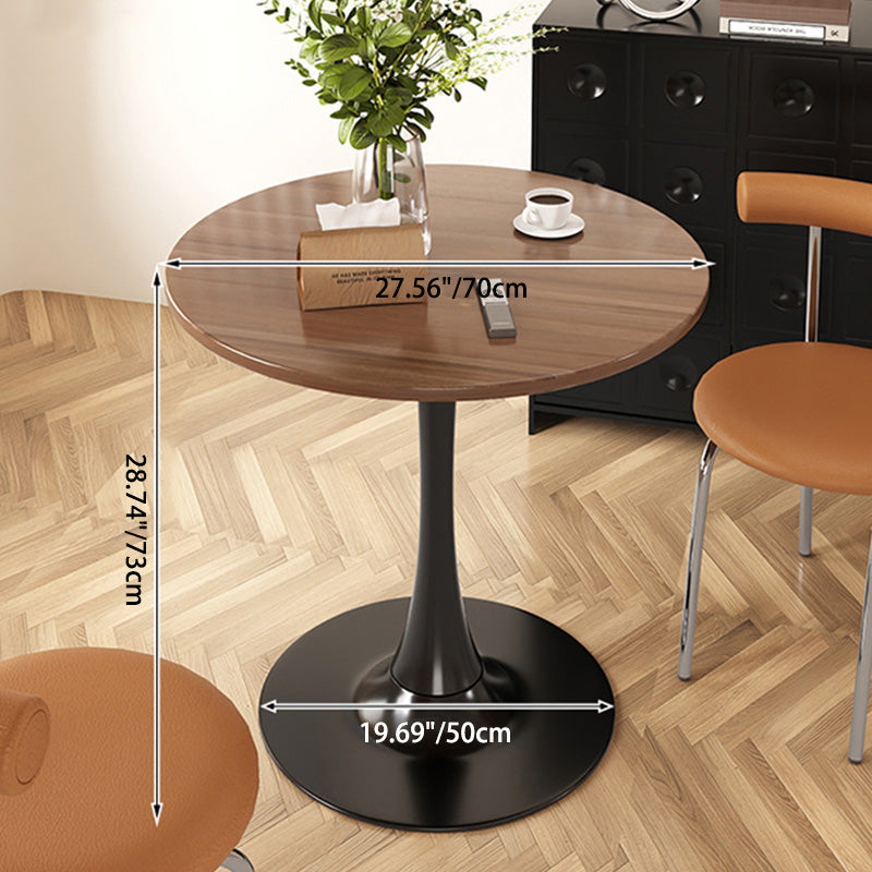 Modern Faux Wood Grain Steel End Table — Black