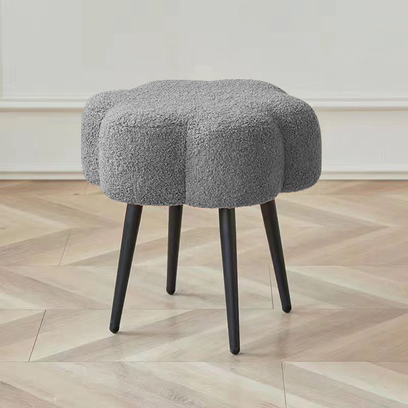 Minimalist Cloud Lambswool Steel Vanity Stool