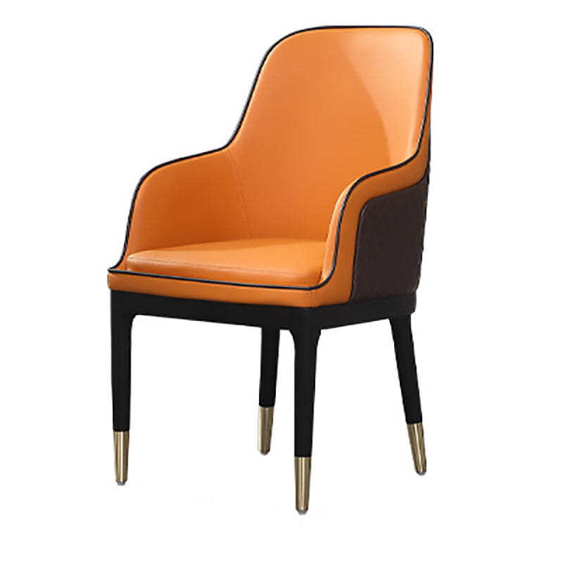 Nordic Leather Wood Metal Dining Chair
