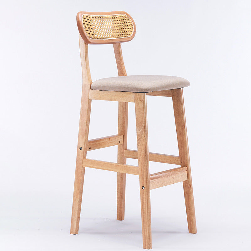 Minimalist PU Leather Open-Back Counter Stool