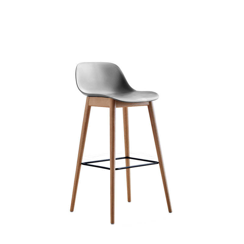 Nordic Wood Metal Bar Stool