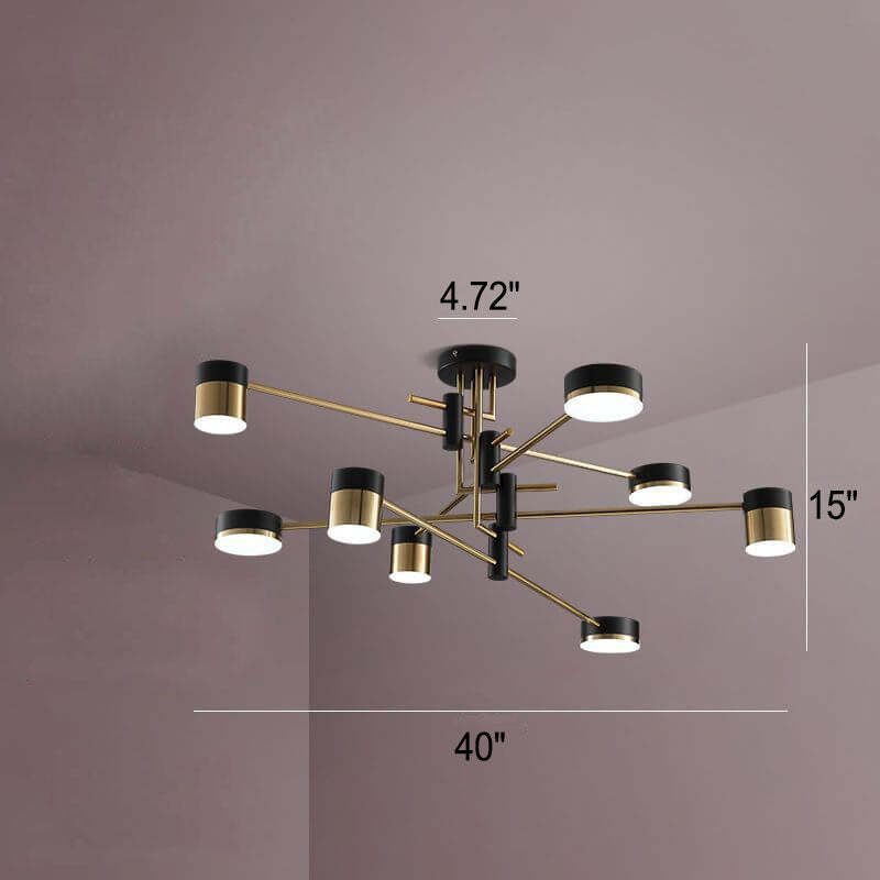 Minimalist Black Gold Balanced Ceiling Light