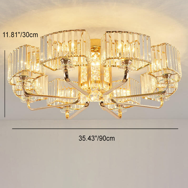 Modern Crystal 6/8/10/12-Light Flush Mount