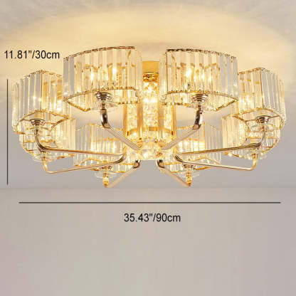 Modern Crystal 6/8/10/12-Light Flush Mount