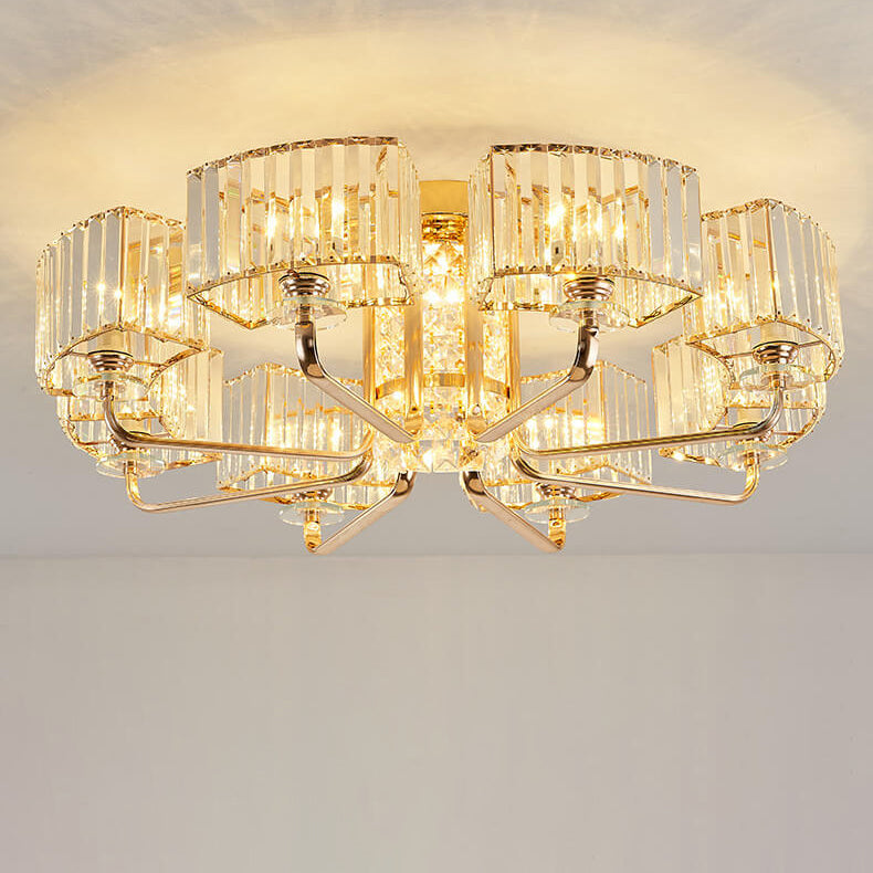 Modern Crystal 6/8/10/12-Light Flush Mount — 12 / 220V-240V For UK/AU