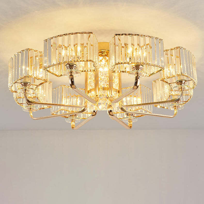 Modern Crystal 6/8/10/12-Light Flush Mount — 12 / 220V-240V For UK/AU