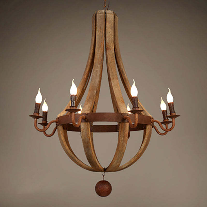 Rustic Branch Candle Holder Wooden Iron Chandelier