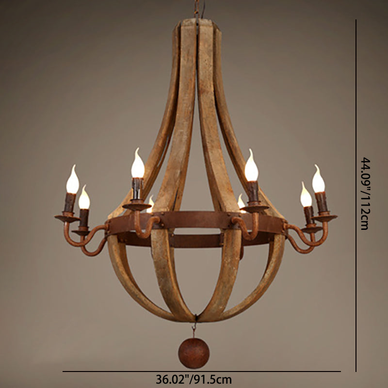 Rustic Branch Candle Holder Wooden Iron Chandelier