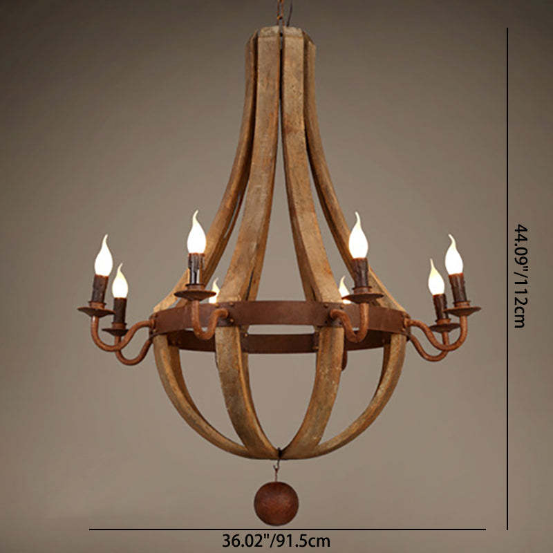 Rustic Branch Candle Holder Wooden Iron Chandelier