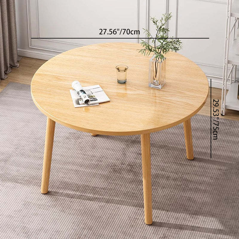 Minimalist Round Faux Slab Wood Dining Table — White