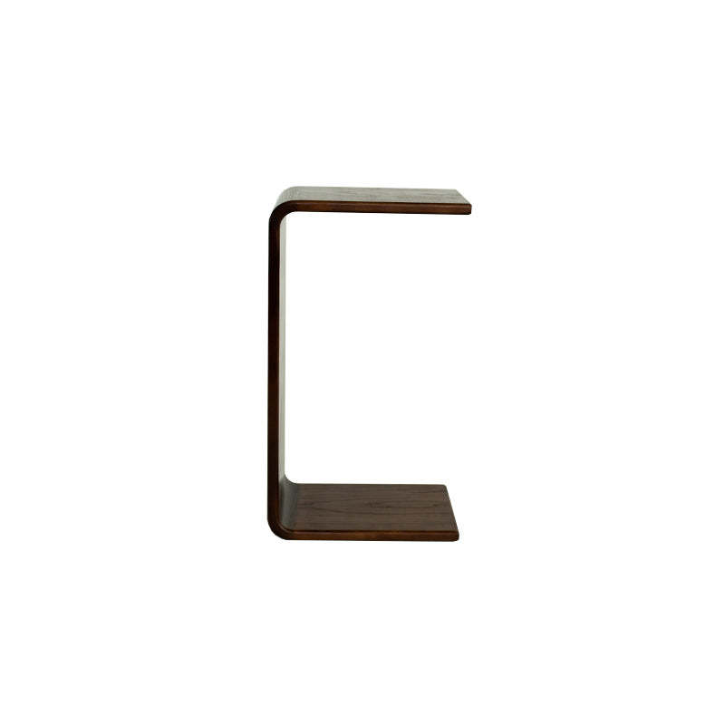 Nordic C-Shaped Walnut End Table