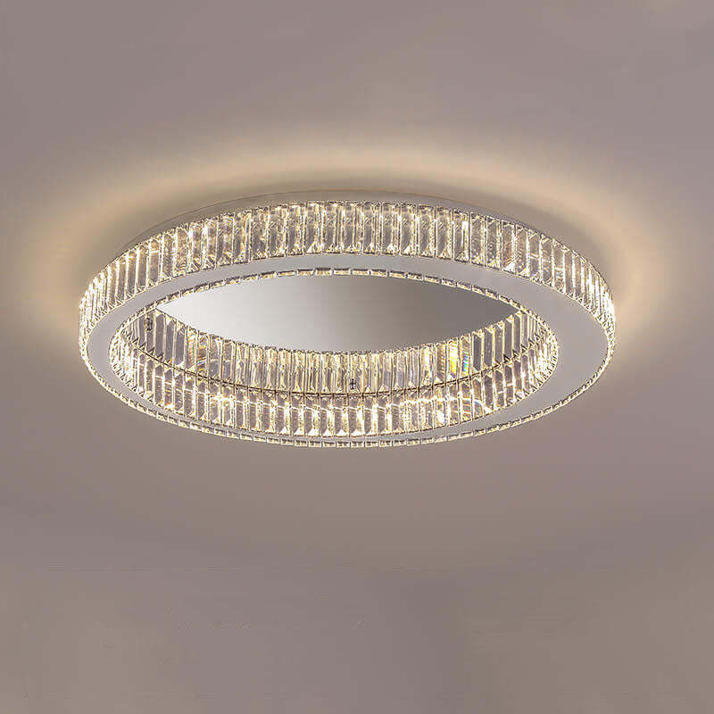 Modern Round Crystal LED Flush Mount Light — 110V-120V For US/CA