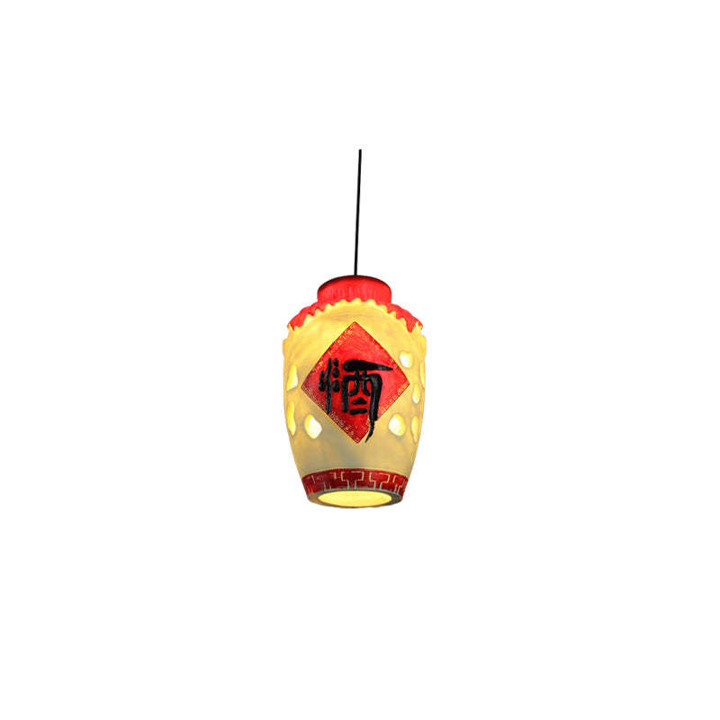 Contemporary Resin Wine Barrel Pendant Light