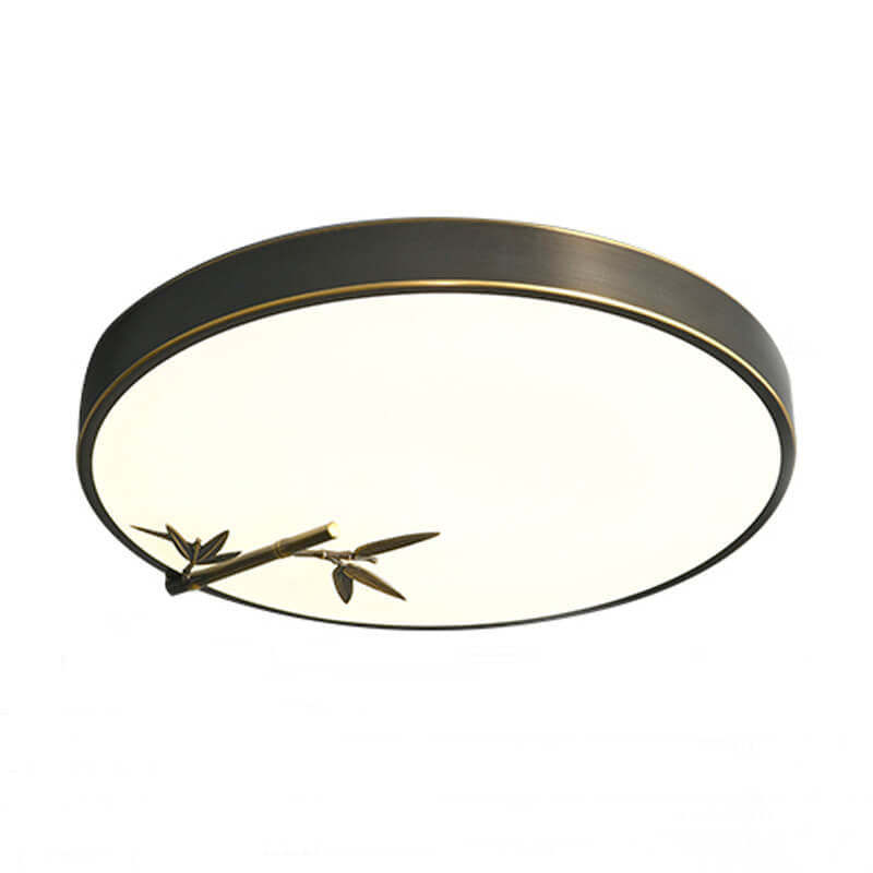 Modern Round Bamboo Pattern LED Flush Mount Light