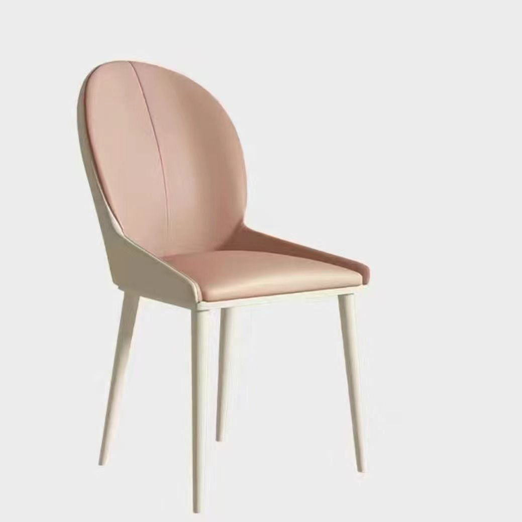 Nordic Curved Microfiber Leather Dining Chair