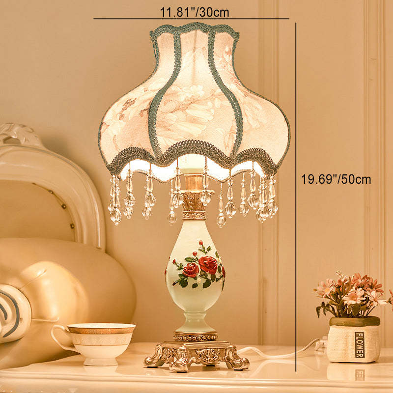 European Vase Resin Fabric Table Lamp