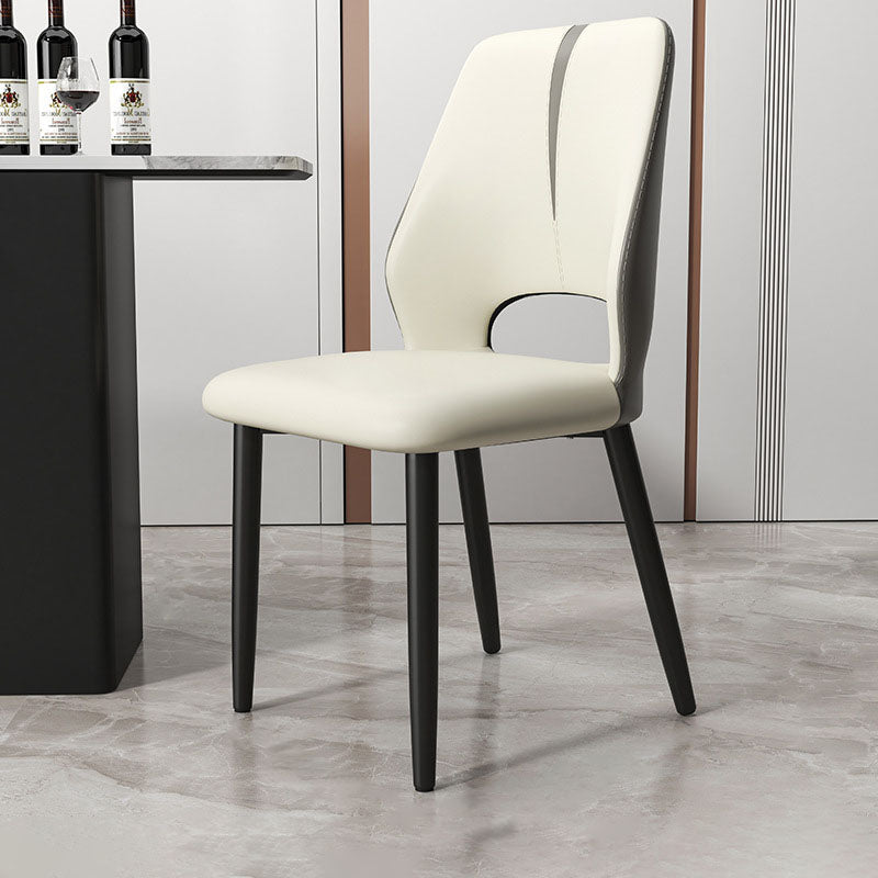 Modern Leather Steel Cushion Dining Chair