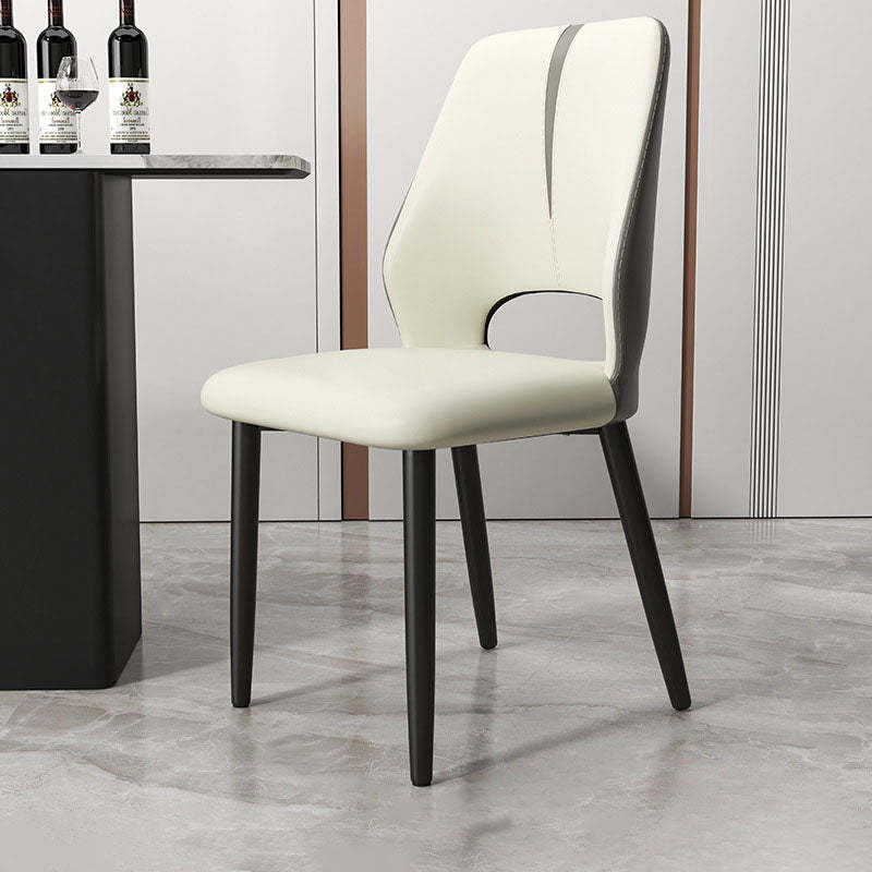 Modern Leather Steel Cushion Dining Chair