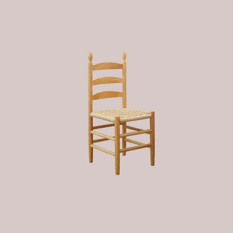 Retro Braided Rope Wood Ladder-Back Dining Chair
