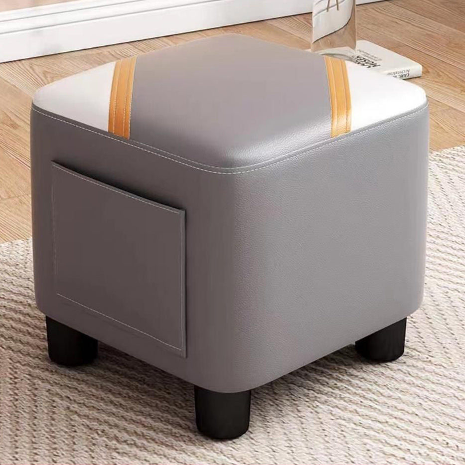 Scandinavian Tech Fabric Wood Low Stool
