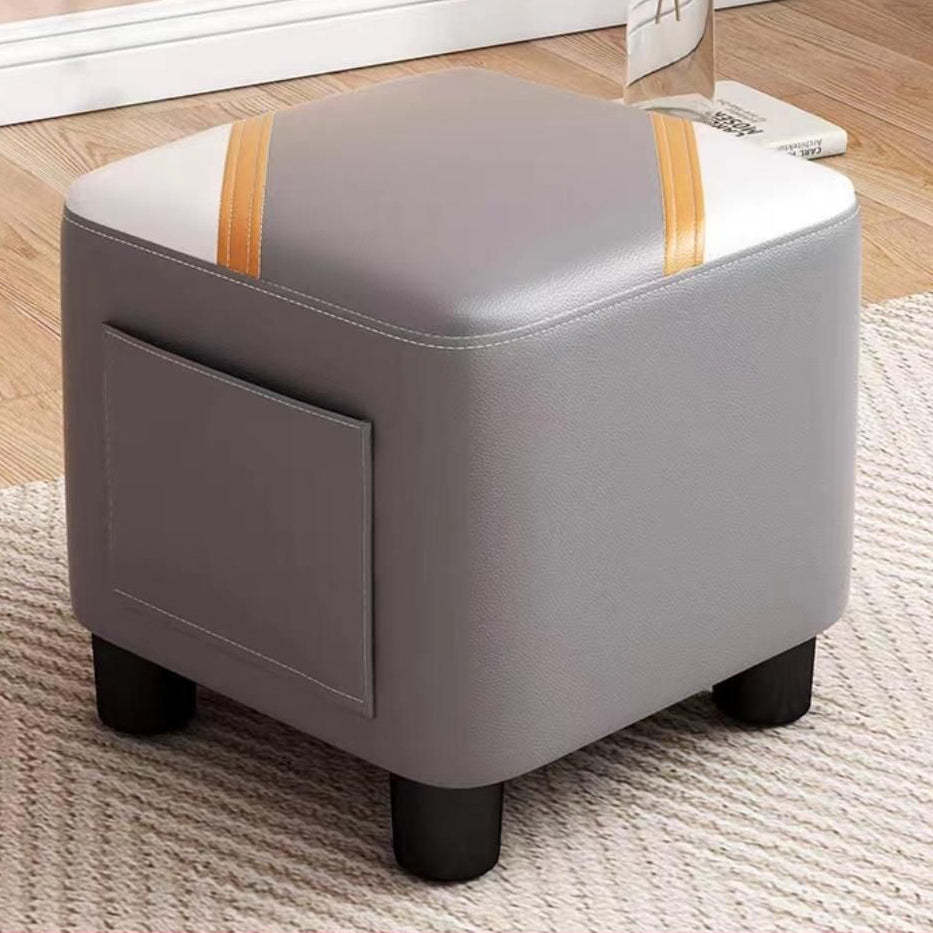 Scandinavian Tech Fabric Wood Low Stool