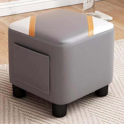 Scandinavian Tech Fabric Wood Low Stool