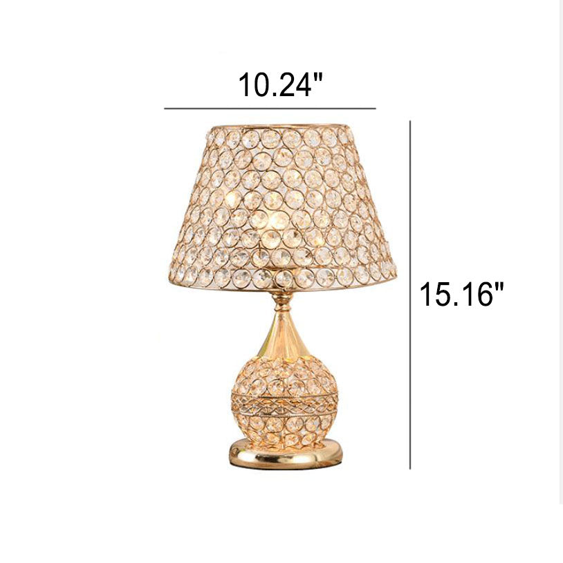 Nordic Luxury Crystal Cone Geometric Table Lamp — Remote Control Switch / A / 110V-120V For US/CA