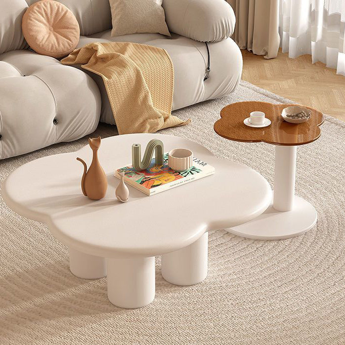 Nordic Free-Form Glass Iron Coffee Table