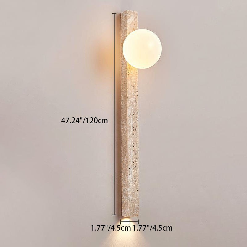 Japanese Long Strip Yellow Travertine Sconce
