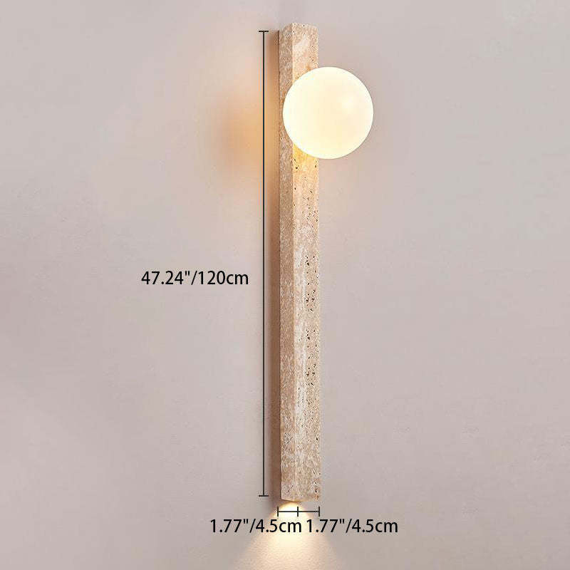Japanese Long Strip Yellow Travertine Sconce