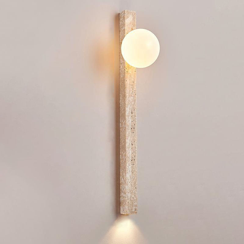 Japanese Long Strip Yellow Travertine Sconce