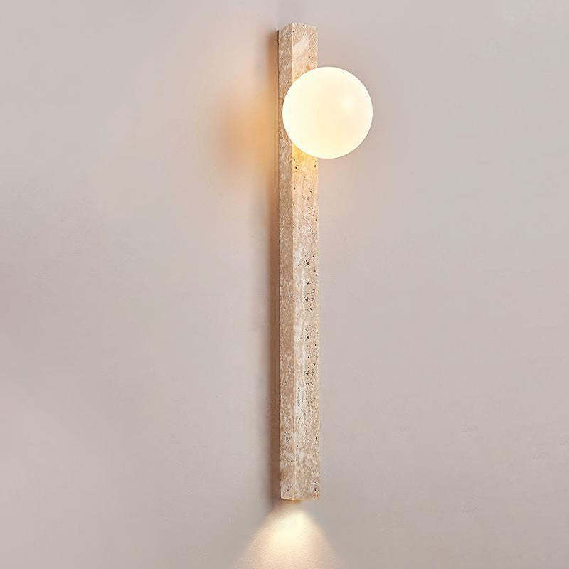 Japanese Long Strip Yellow Travertine Sconce