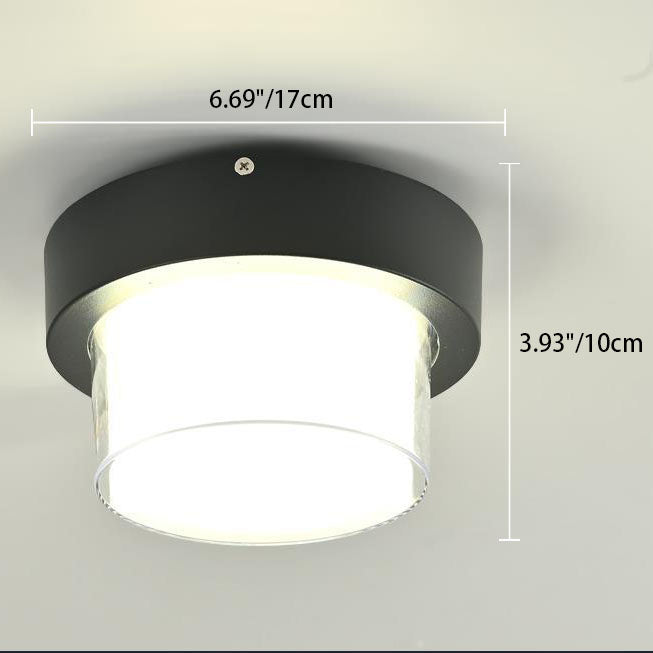 Die-Cast Aluminum Square Outdoor LED Flush Ceiling Light — B / Warm Light (3000K) / 110V-120V For US/CA