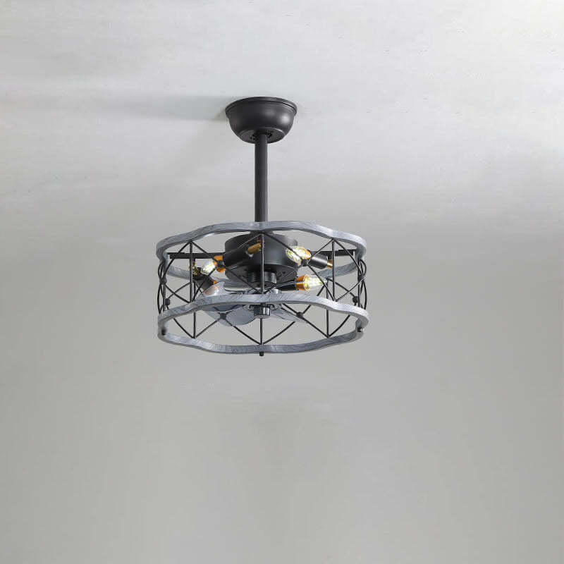 Industrial Minimalist Mount Ceiling Fan Light