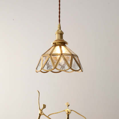 Nordic cone pattern brass pendant lighting