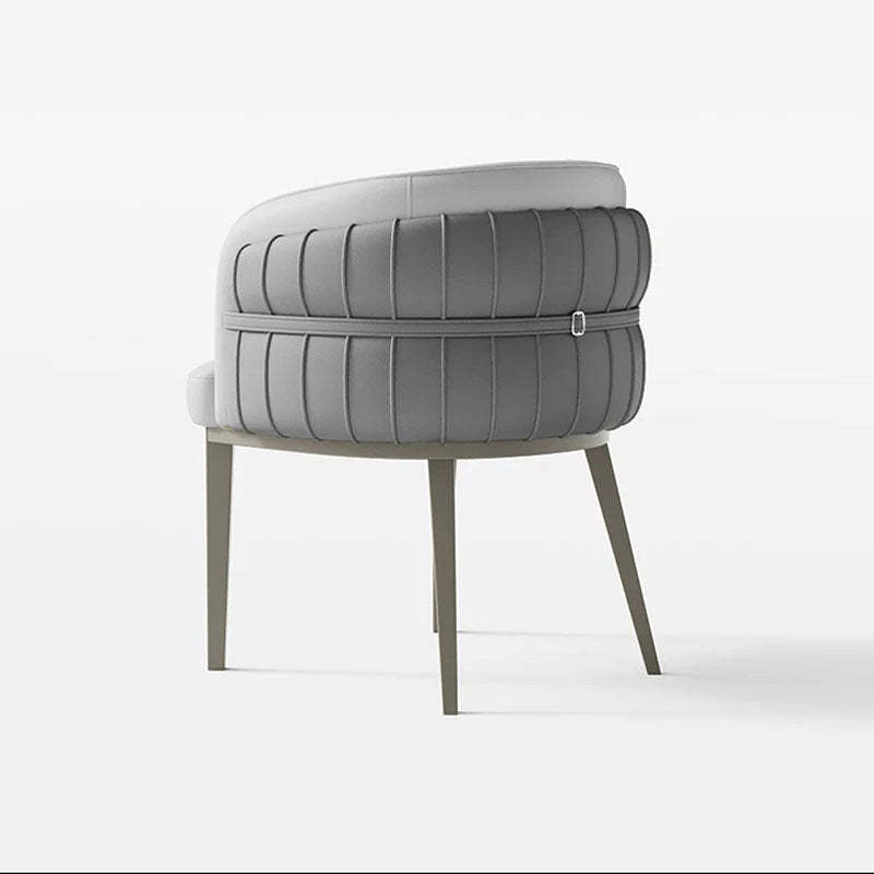 Luxury upholstered round leather steel dining chairs & benches