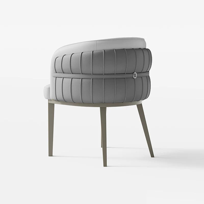 Curved PU Leather Steel Dining Chair