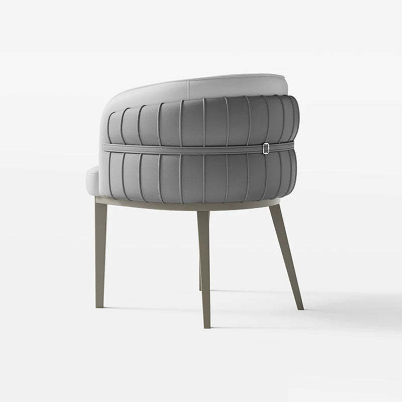 Curved PU Leather Steel Dining Chair