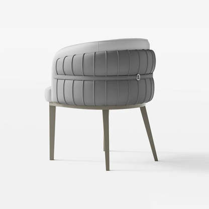 Curved PU Leather Steel Dining Chair