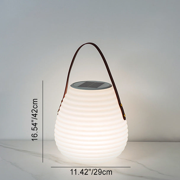 Minimalist Solar Leather Lantern Light