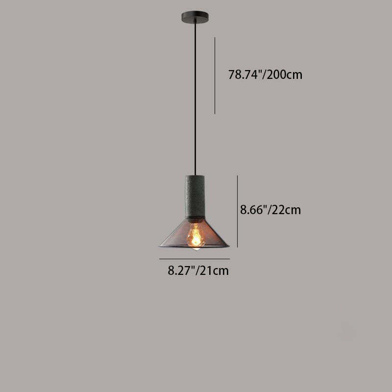 Industrial Tapered Cement Iron Pendant Light