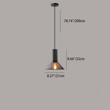 Industrial Tapered Cement Iron Pendant Light