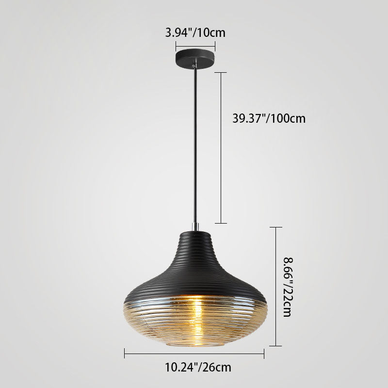 Scandinavian Cylinder Oval Iron Glass Pendant Light