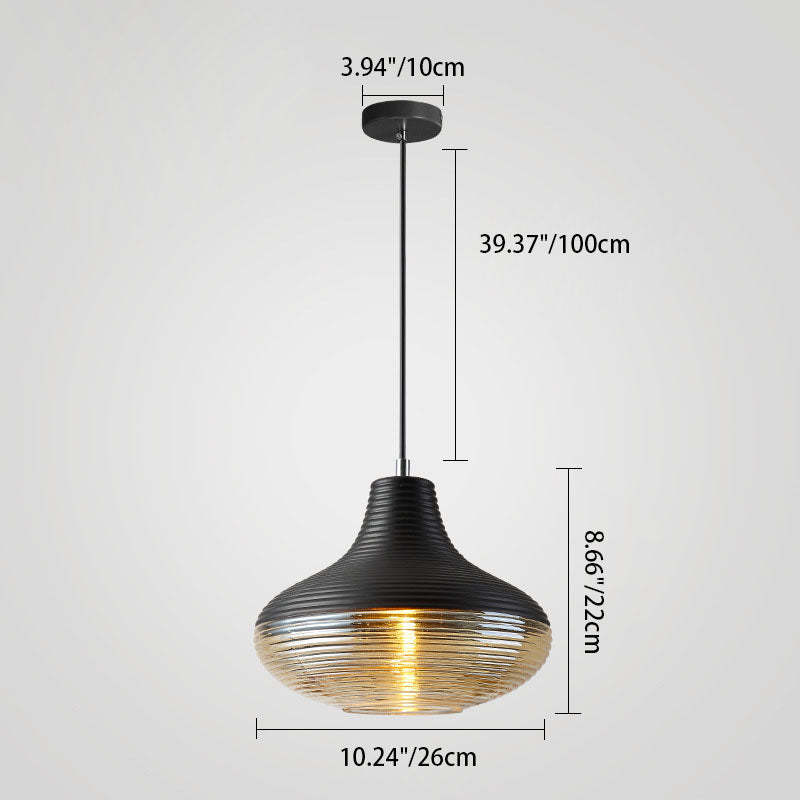 Scandinavian Cylinder Oval Iron Glass Pendant Light