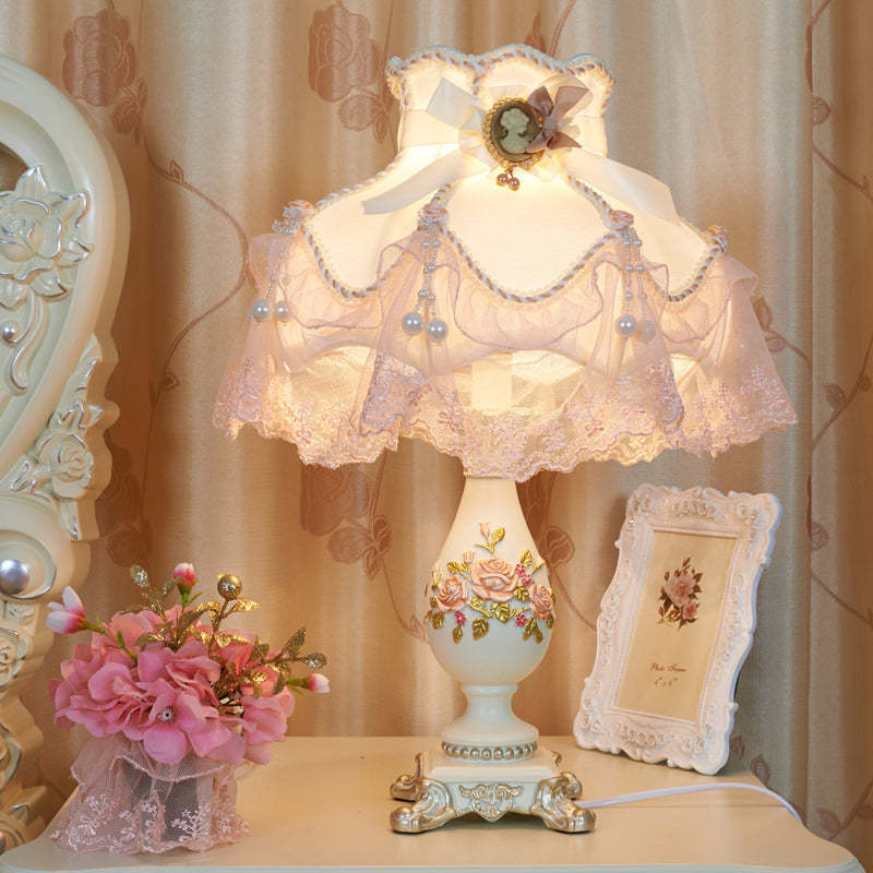 European Vase Palace Resin Fabric Table Lamp