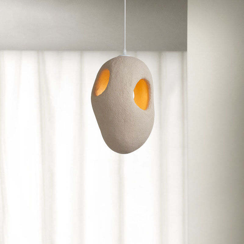 Japanese Wabi-sabi Resin Circle Pendant Light